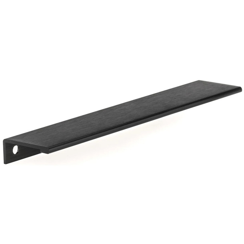 Contemporary Edge Pull, 7-9/16" Center-to-Center, Brushed Black